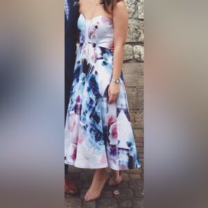 Elegant Floral Midi Dress, size S
